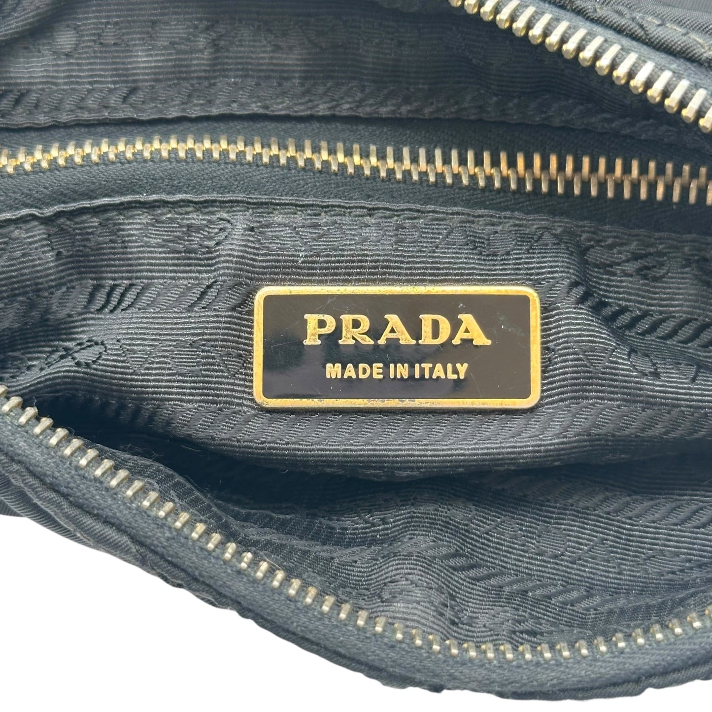 Prada Black & Gold Nylon Quilted Mini Bag - Outfit Repeater