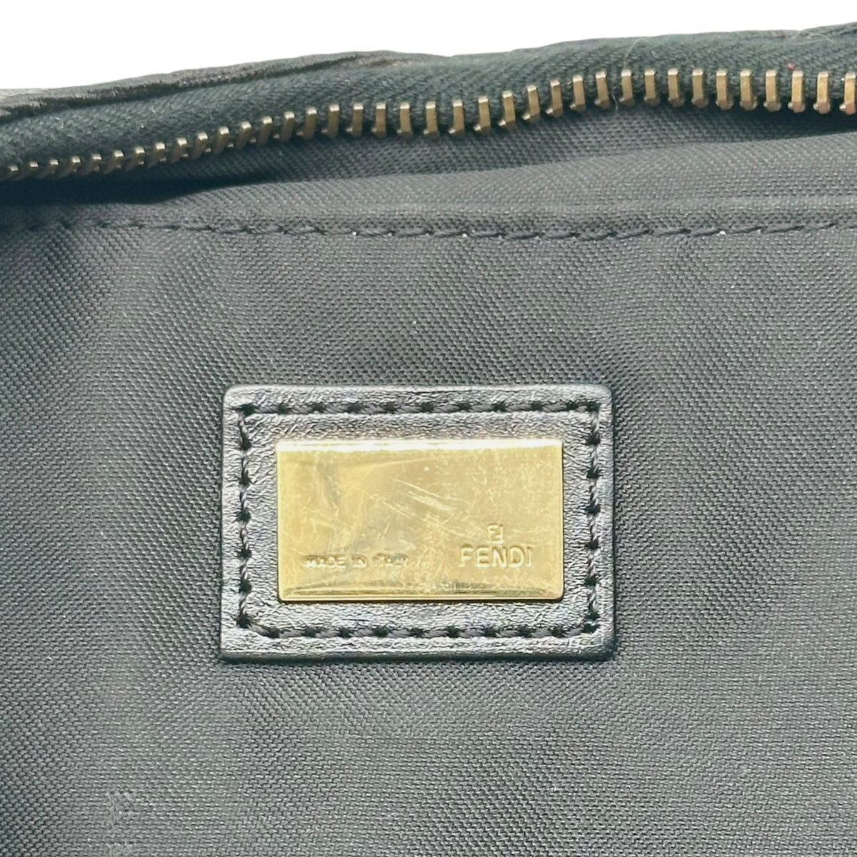 Fendi Black Zebra Print Canvas Hobo Bag