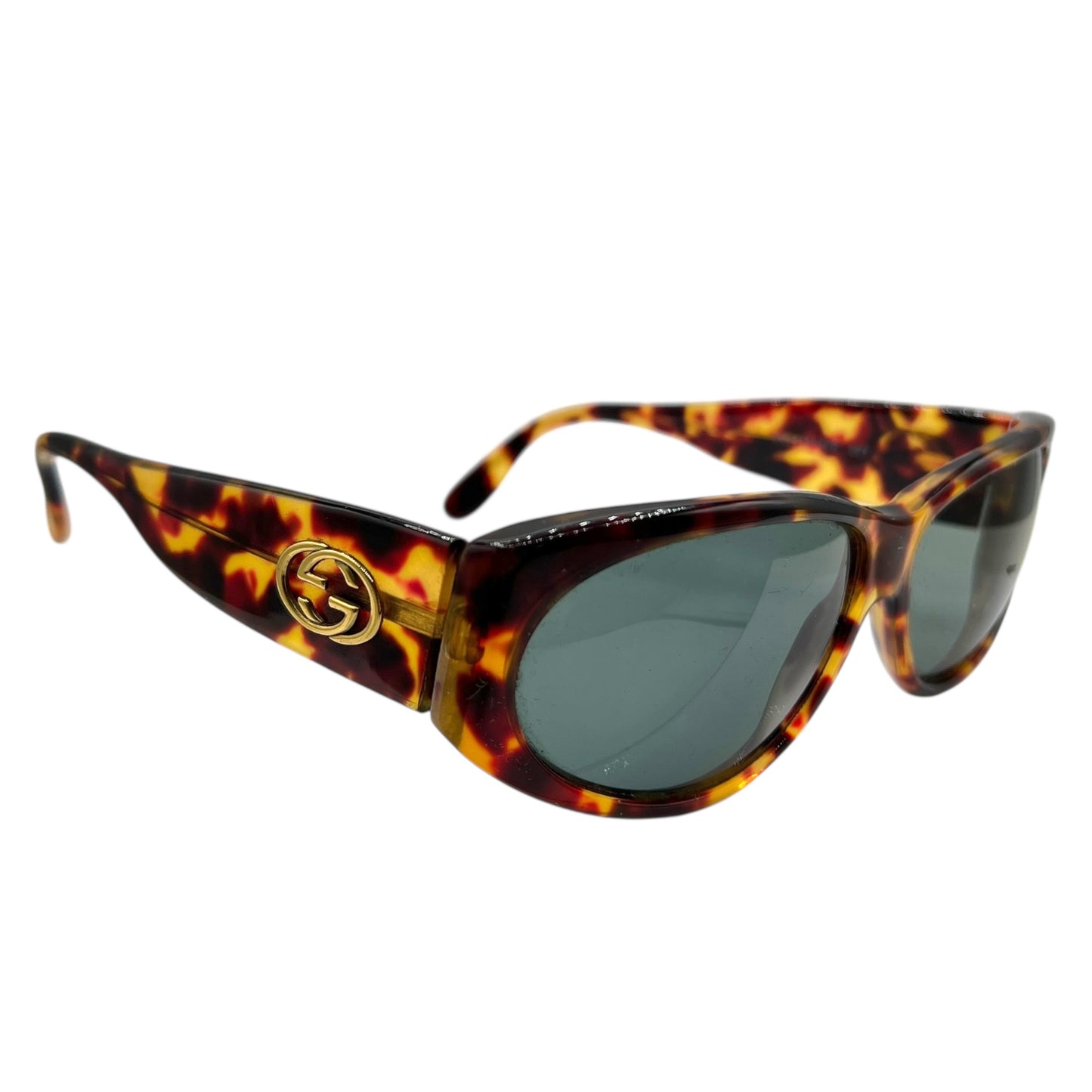 Gucci 2151 Tortoise & Gold Oval Sunglasses