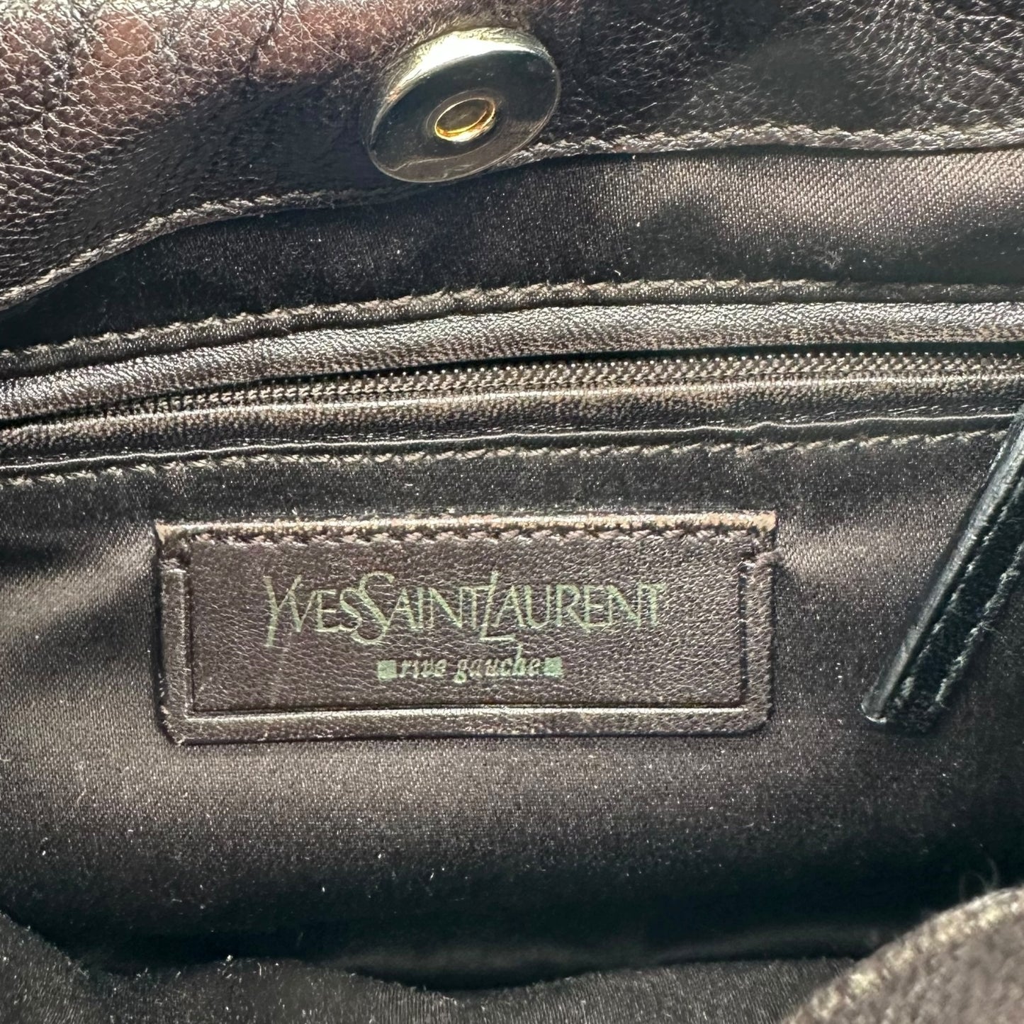 Yves Saint Laurent Rive Gauche Black Leather Hoop Shoulder Bag - Outfit Repeater