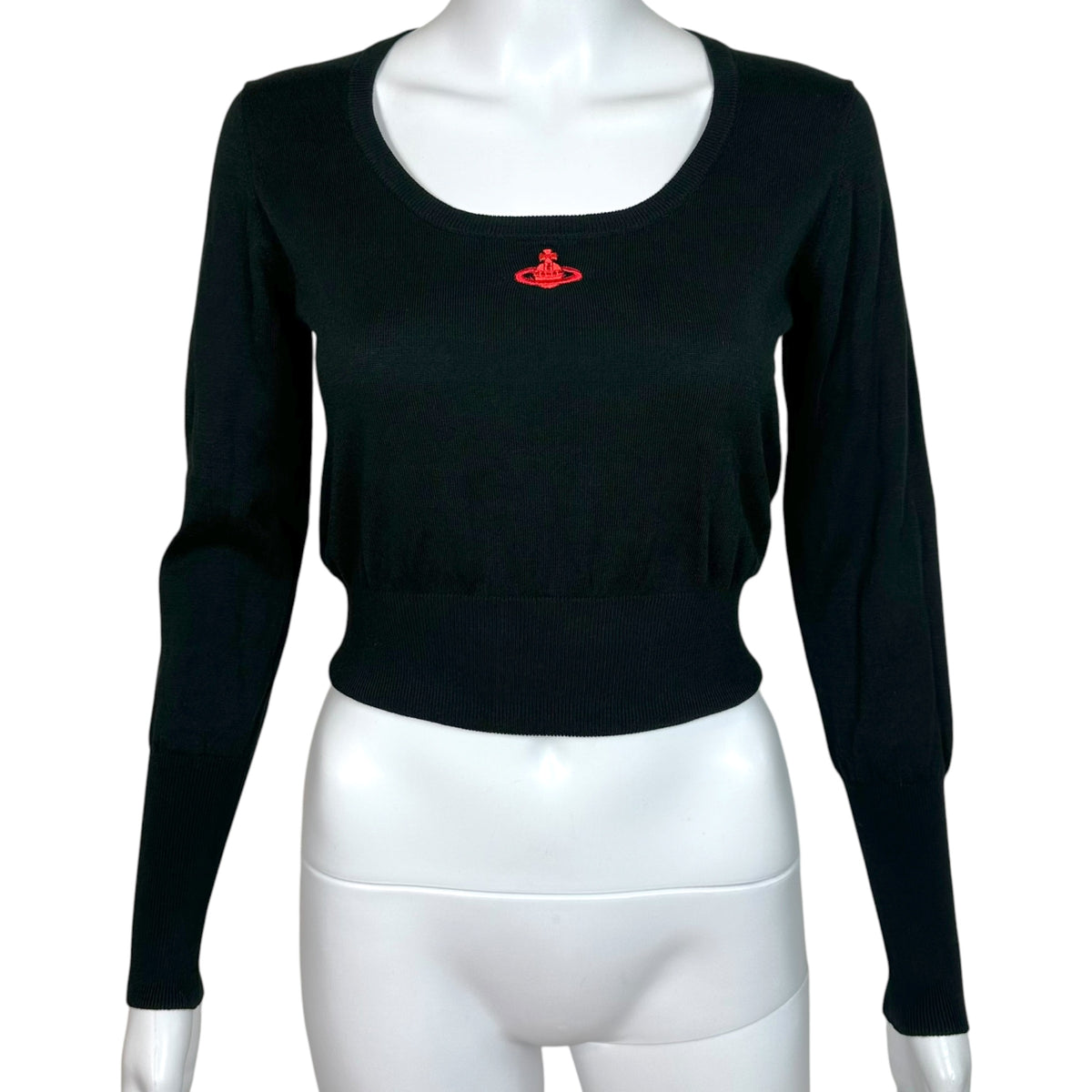 Vivienne Westwood Black Knit Cropped Longsleeve Sweater