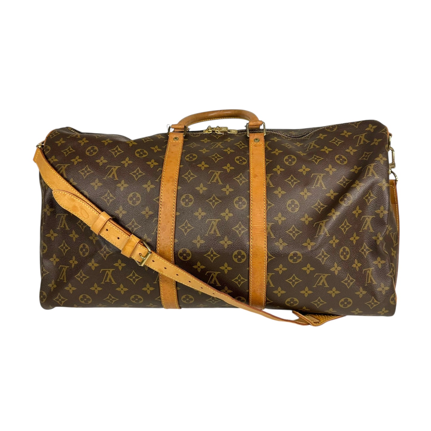 Louis Vuitton Monogram Duffle Bag Brown Leather