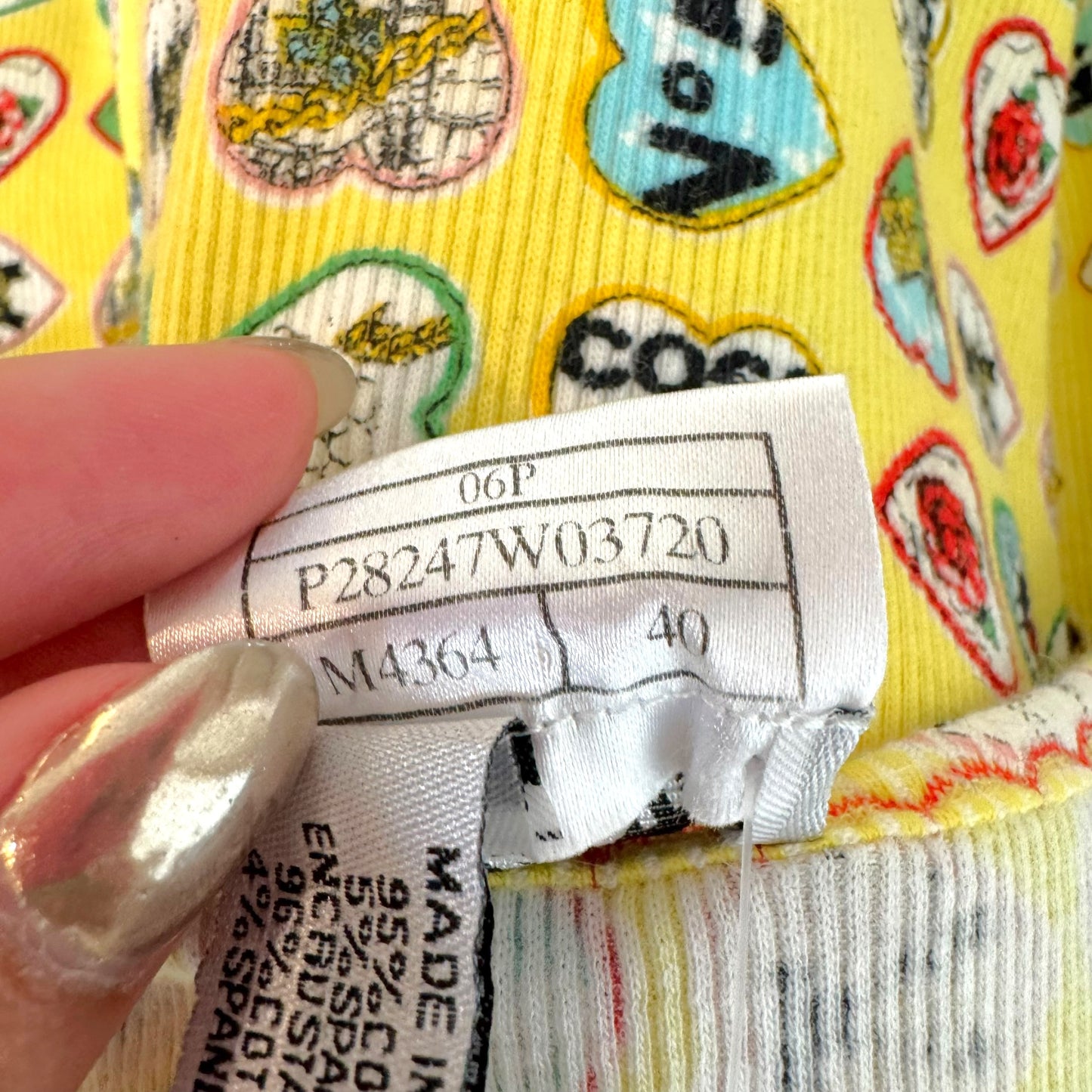 Chanel Spring 2006 Valentines Day Yellow Heart Print Babydoll Top