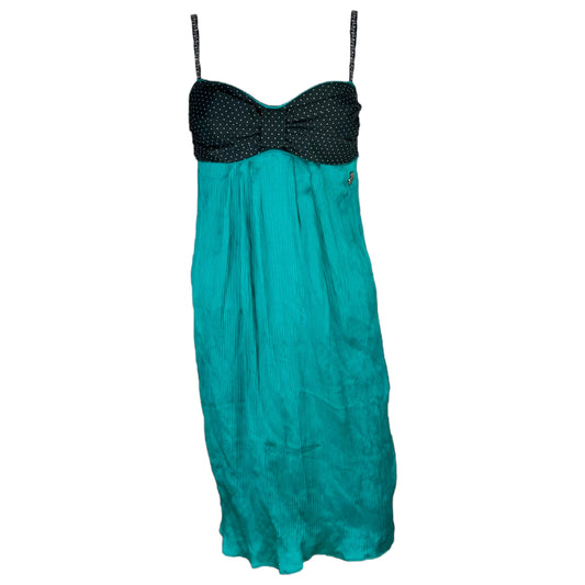 Galliano Turquoise Silk Babydoll Mini Dress