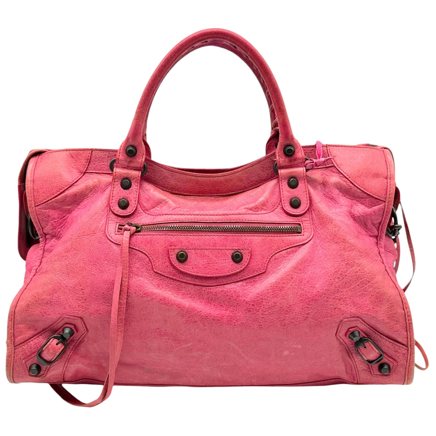 Balenciaga Hot Pink Leather City 2-Way Bag