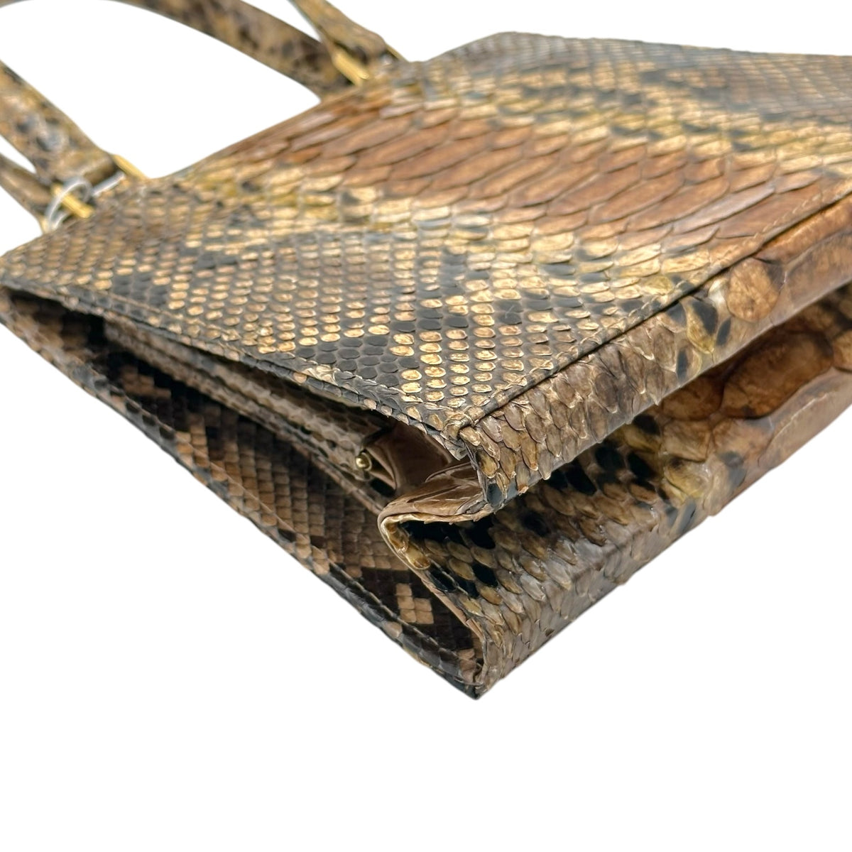Fendi Mini Handbag Brown Python Top Handle