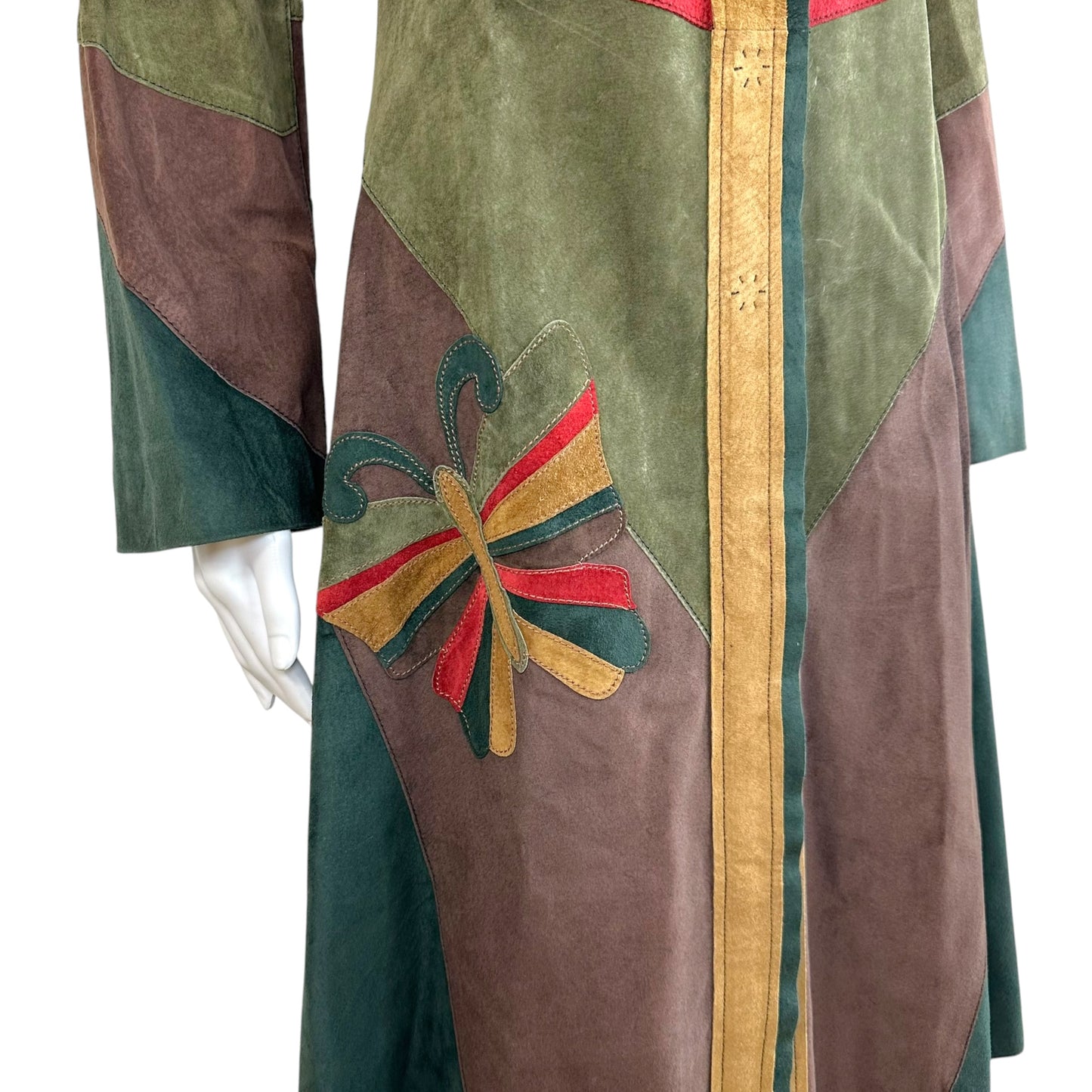 Dolce & Gabbana Multicolor Suede Patchwork Coat