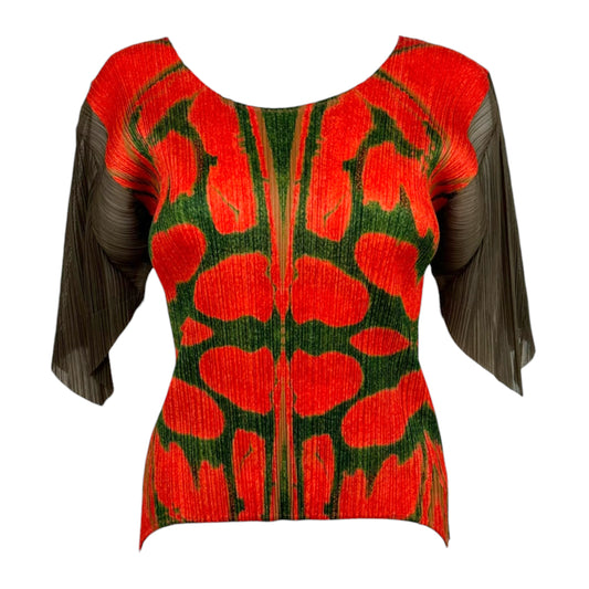 Issey Miyake Pleats Please Batwing Sleeve Pleated Top