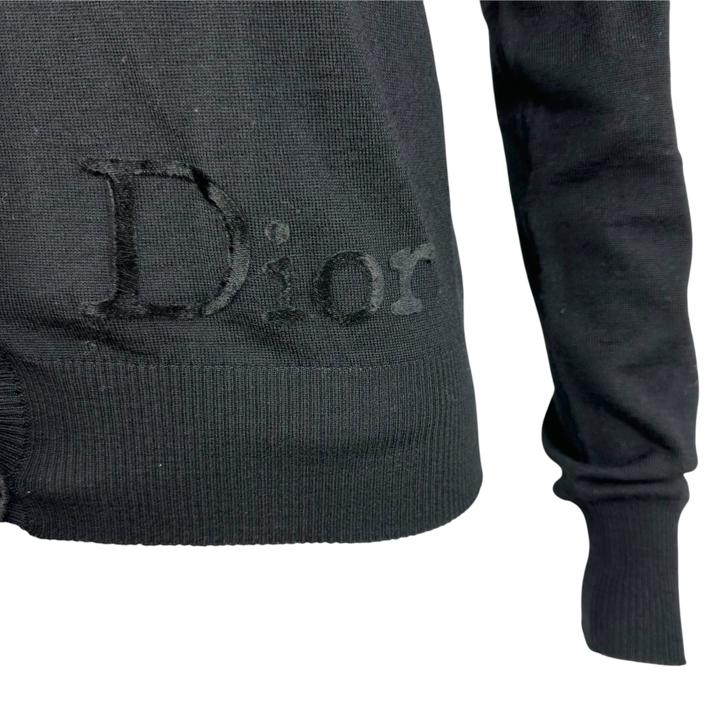 Christian Dior F/W 2005 Black Wool Logo Cardigan