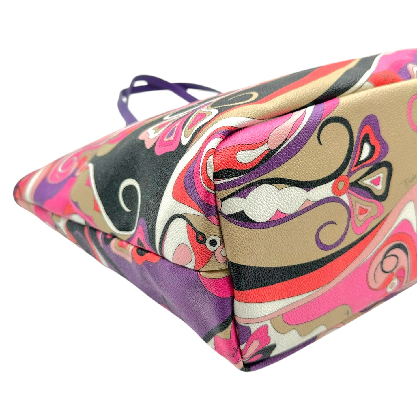 Emilio Pucci Small Canvas Tote Bag Pink Purple Print