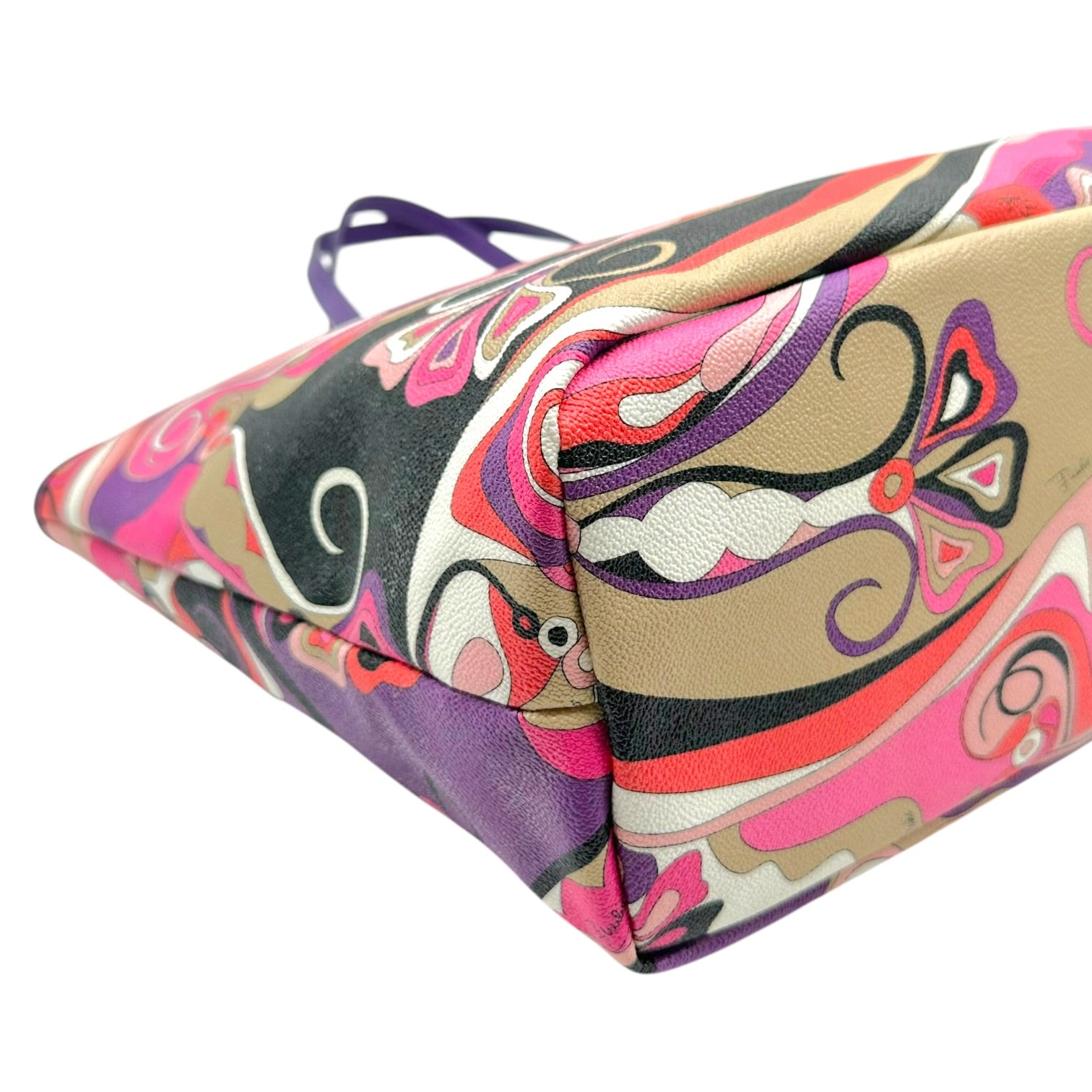 Emilio Pucci Small Canvas Tote Bag Pink Purple Print