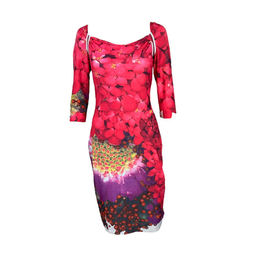 Roberto Cavalli Off the Shoulder Midi Dress (AS IS)