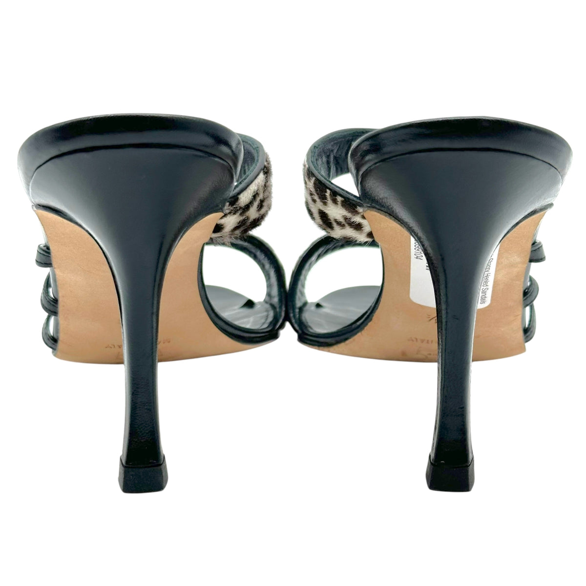 Manolo Blahnik Spotted Ponyhair Strappy Heeled Sandals