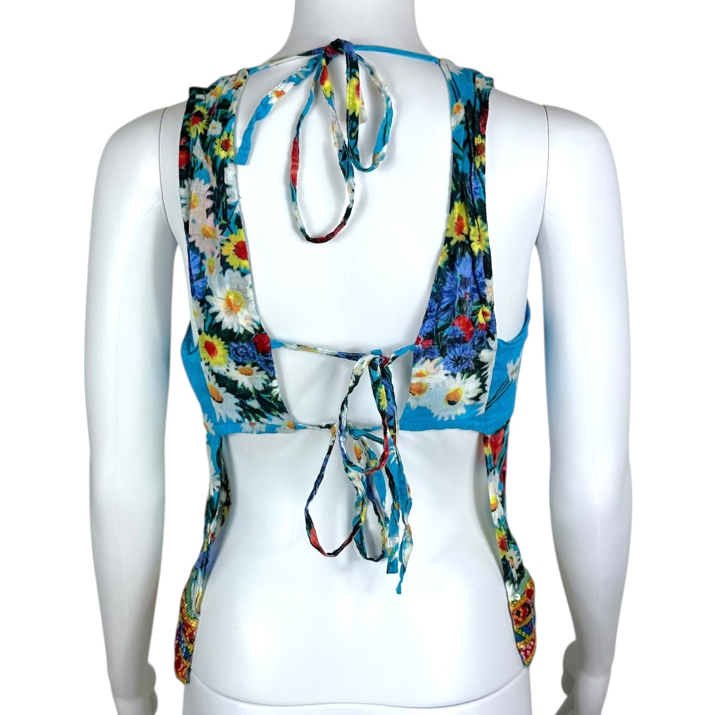 D&G Dolce & Gabbana 90's Mulicolor Floral Open Back Top NEW - Outfit Repeater