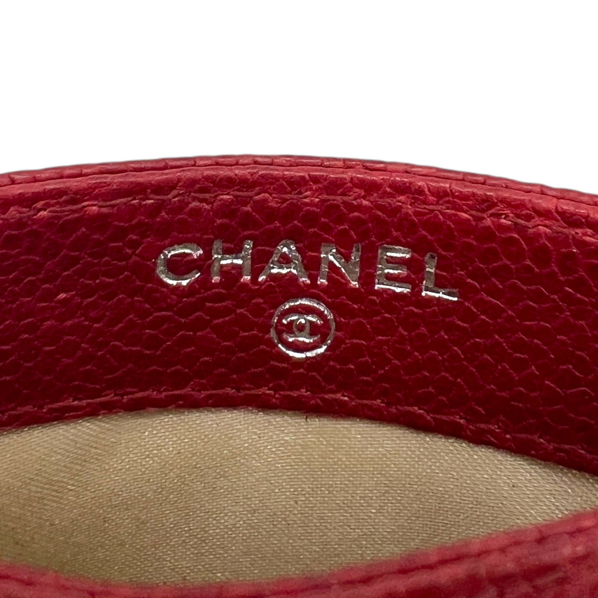 Chanel Burgundy Quilted Card Holder