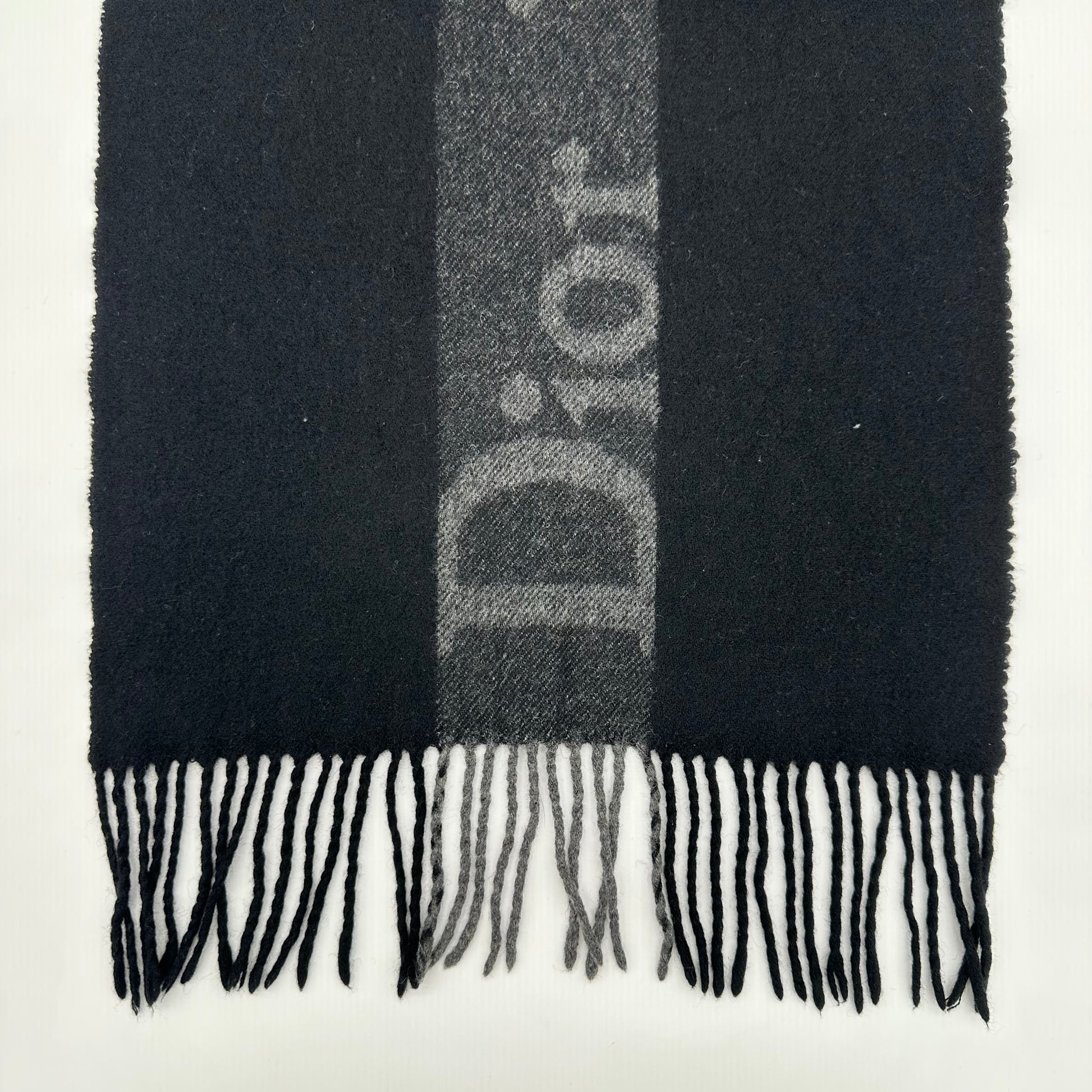 Christian Dior Black Cashmere Logo Scarf - Outfit Repeater