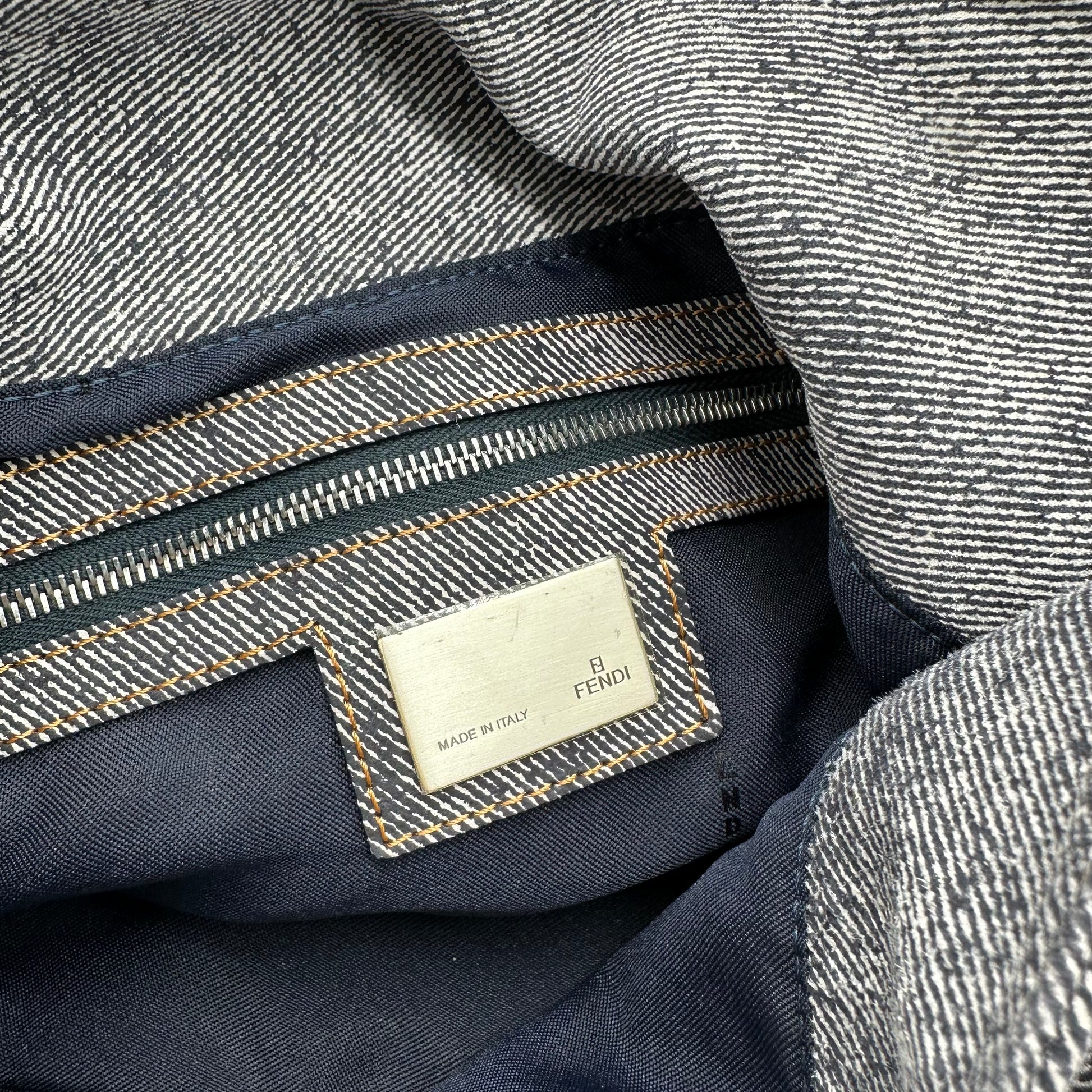 Fendi Light Wash Denim Look Suede Mama Baguette Bag RARE - Outfit Repeater