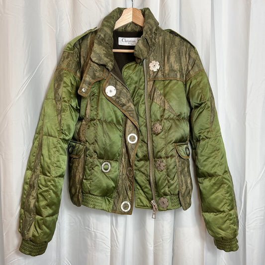Christian Dior Khaki Green Puffer Coat Size S