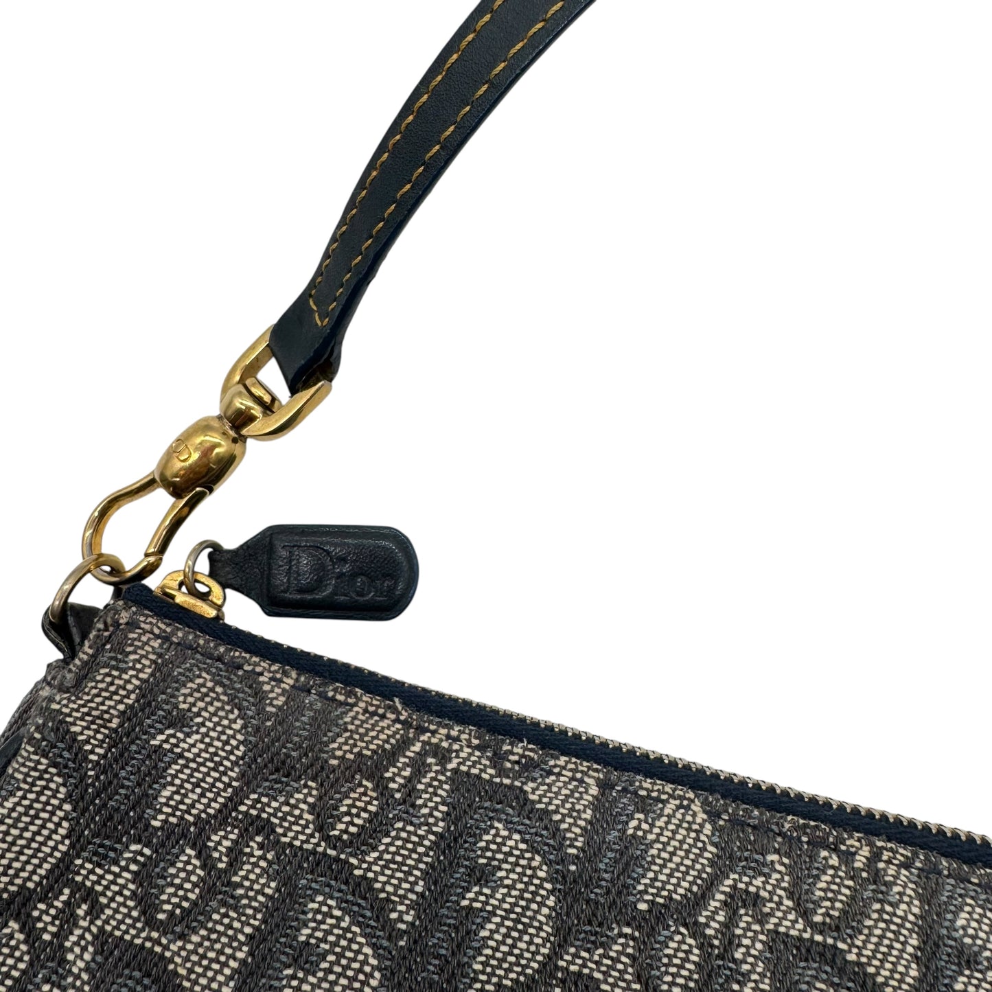 Christian Dior Navy Monogram Trotter Small Saddle Bag