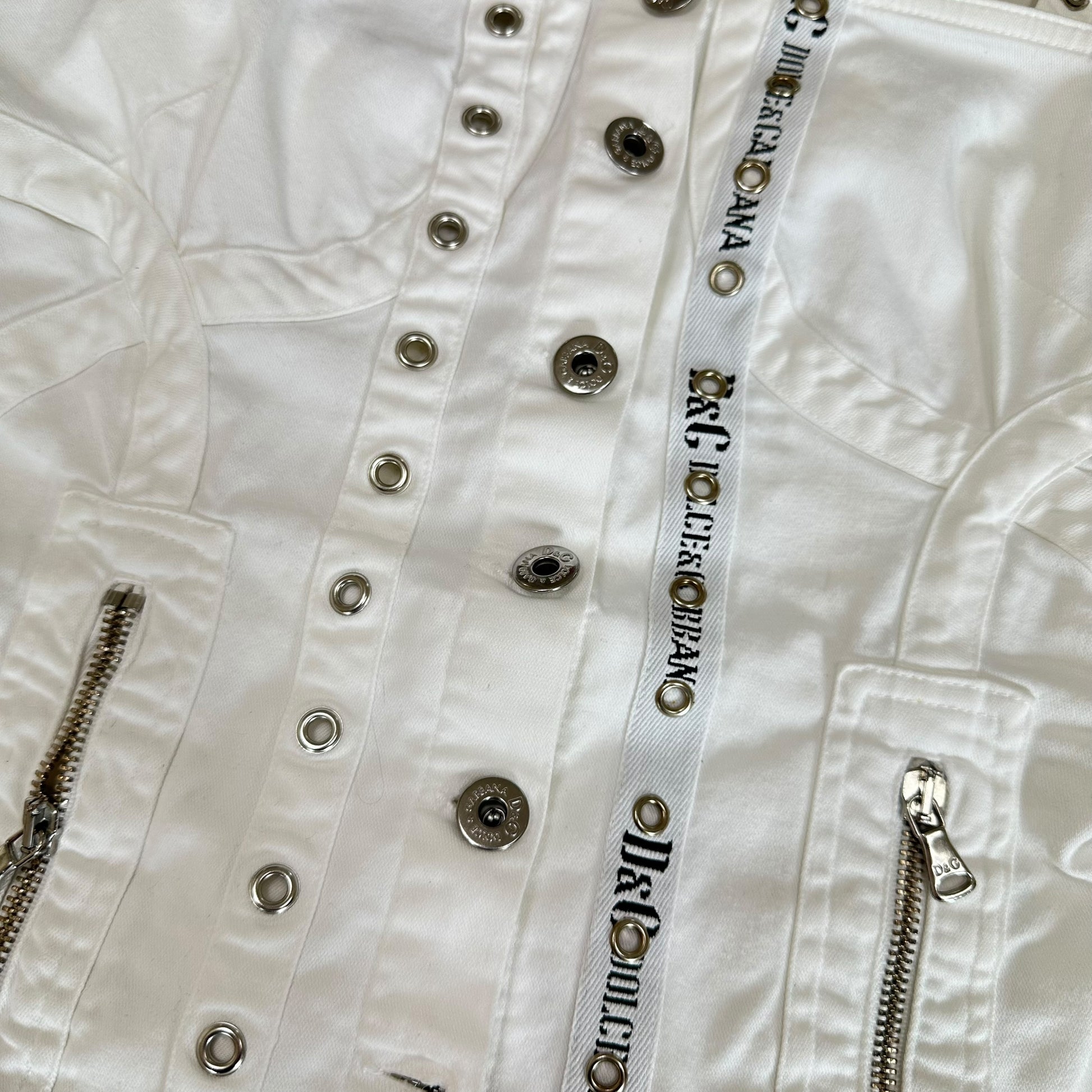 D&G Dolce & Gabbana White Rivet Embellished Butier Top - Outfit Repeater