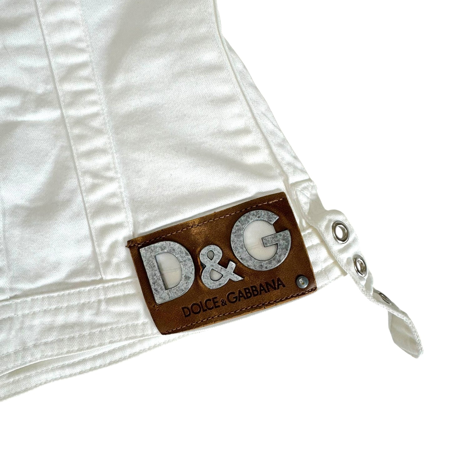 D&G Dolce & Gabbana White Rivet Embellished Butier Top - Outfit Repeater