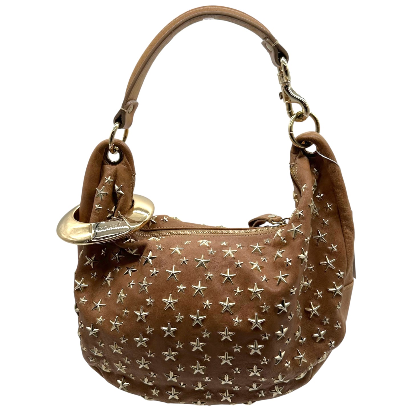 Jimmy Choo Brown & Gold Star Studded Hobo Shoulder Bag - Outfit Repeater