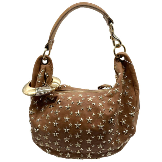 Jimmy Choo Brown & Gold Star Studded Hobo Shoulder Bag - Outfit Repeater