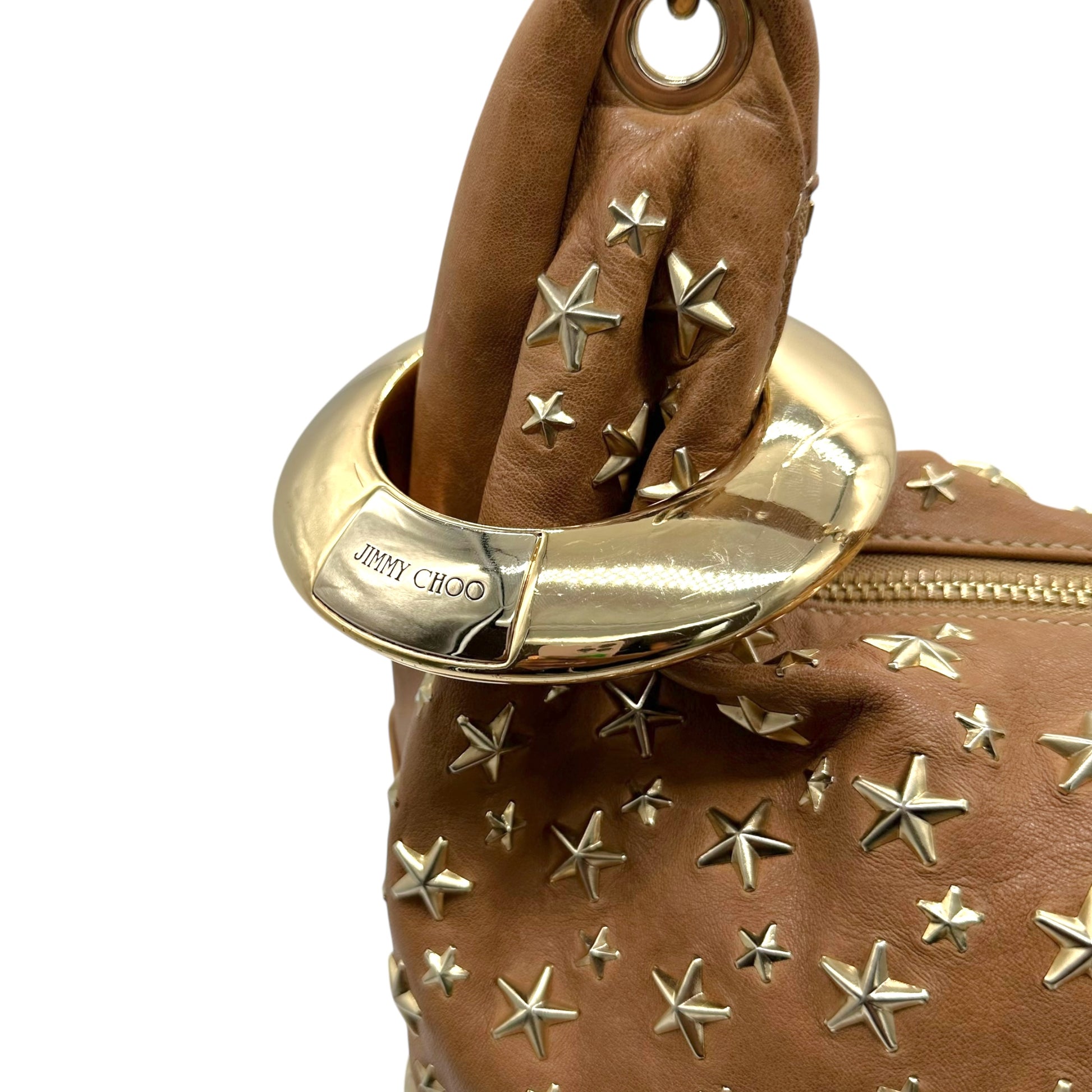 Jimmy Choo Brown & Gold Star Studded Hobo Shoulder Bag - Outfit Repeater