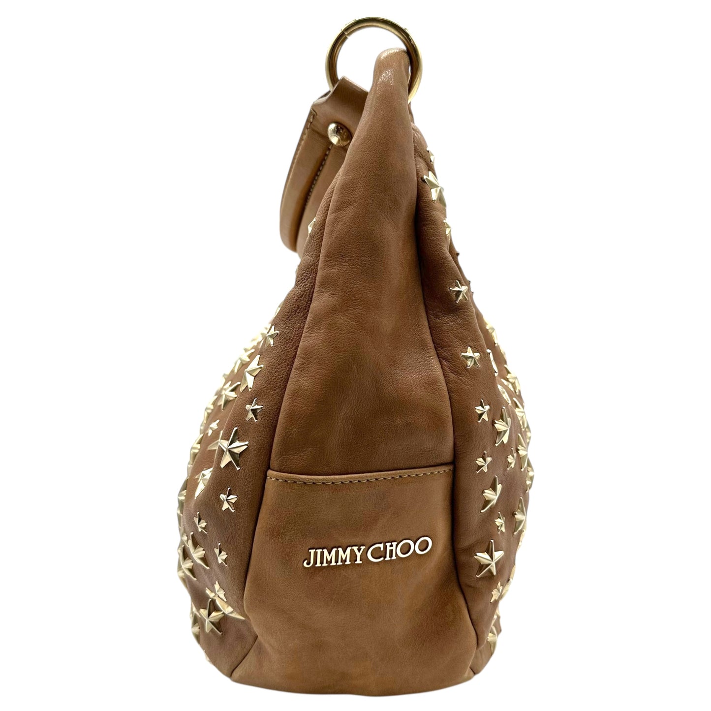 Jimmy Choo Brown & Gold Star Studded Hobo Shoulder Bag - Outfit Repeater