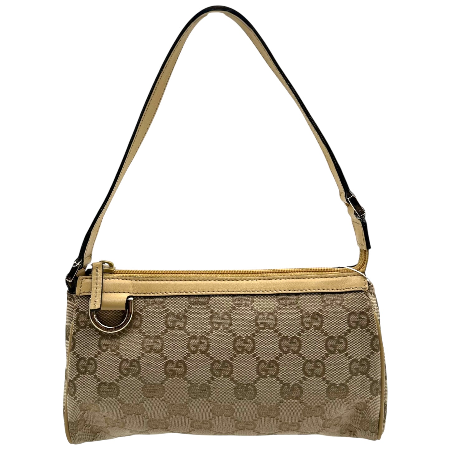 Gucci Tan Monogram Leather Trim Abby Shoulder Pochette - Outfit Repeater
