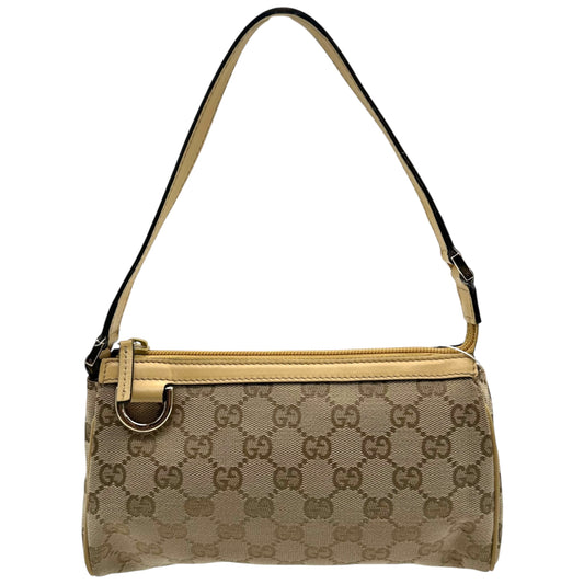 Gucci Tan Monogram Leather Trim Abby Shoulder Pochette - Outfit Repeater