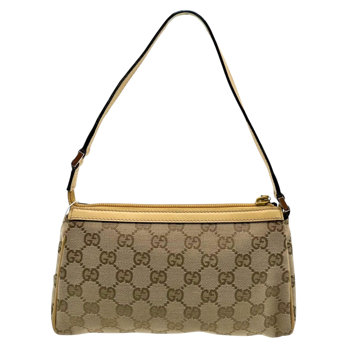 Gucci Tan Monogram Leather Trim Abby Shoulder Pochette - Outfit Repeater