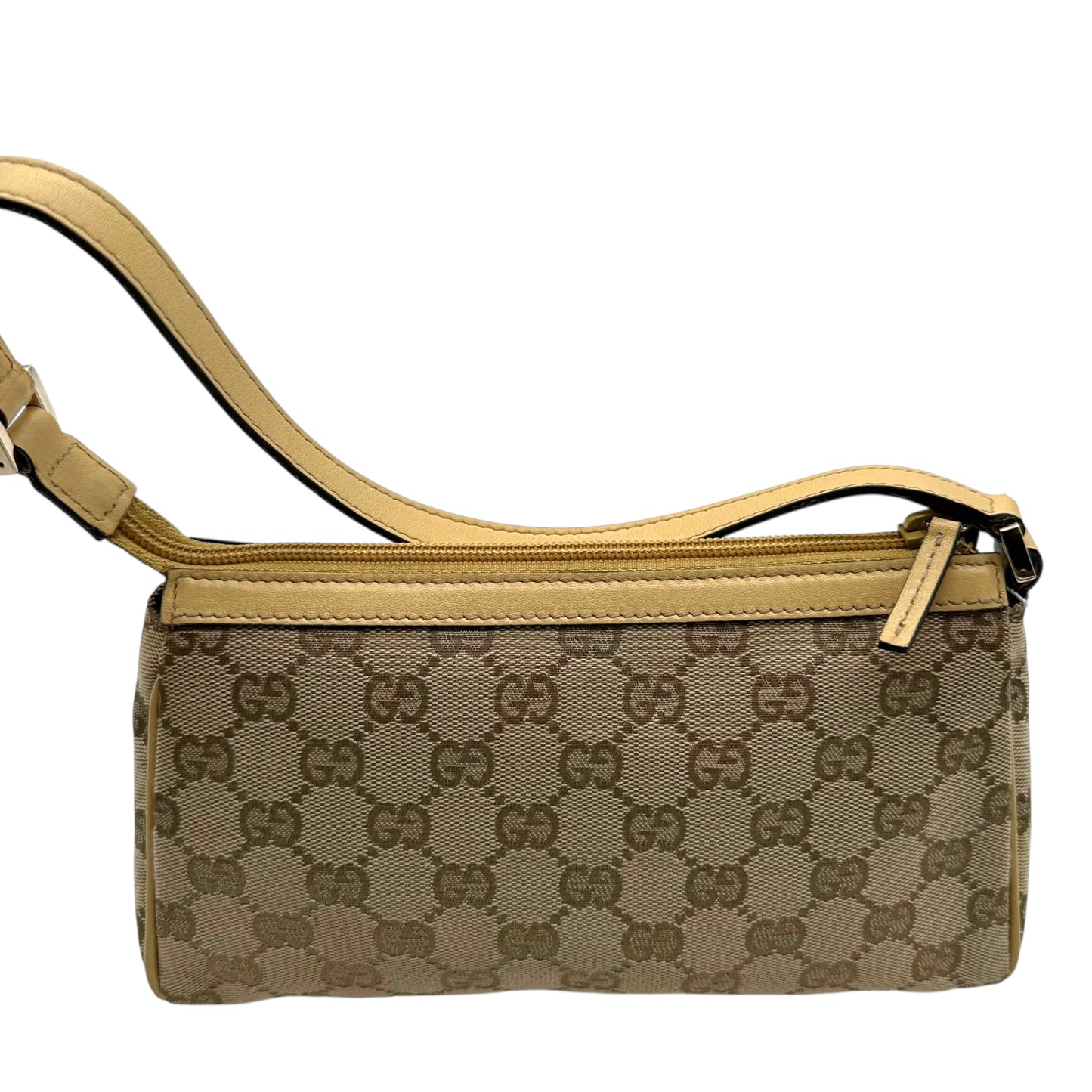 Gucci Tan Monogram Leather Trim Abby Shoulder Pochette - Outfit Repeater