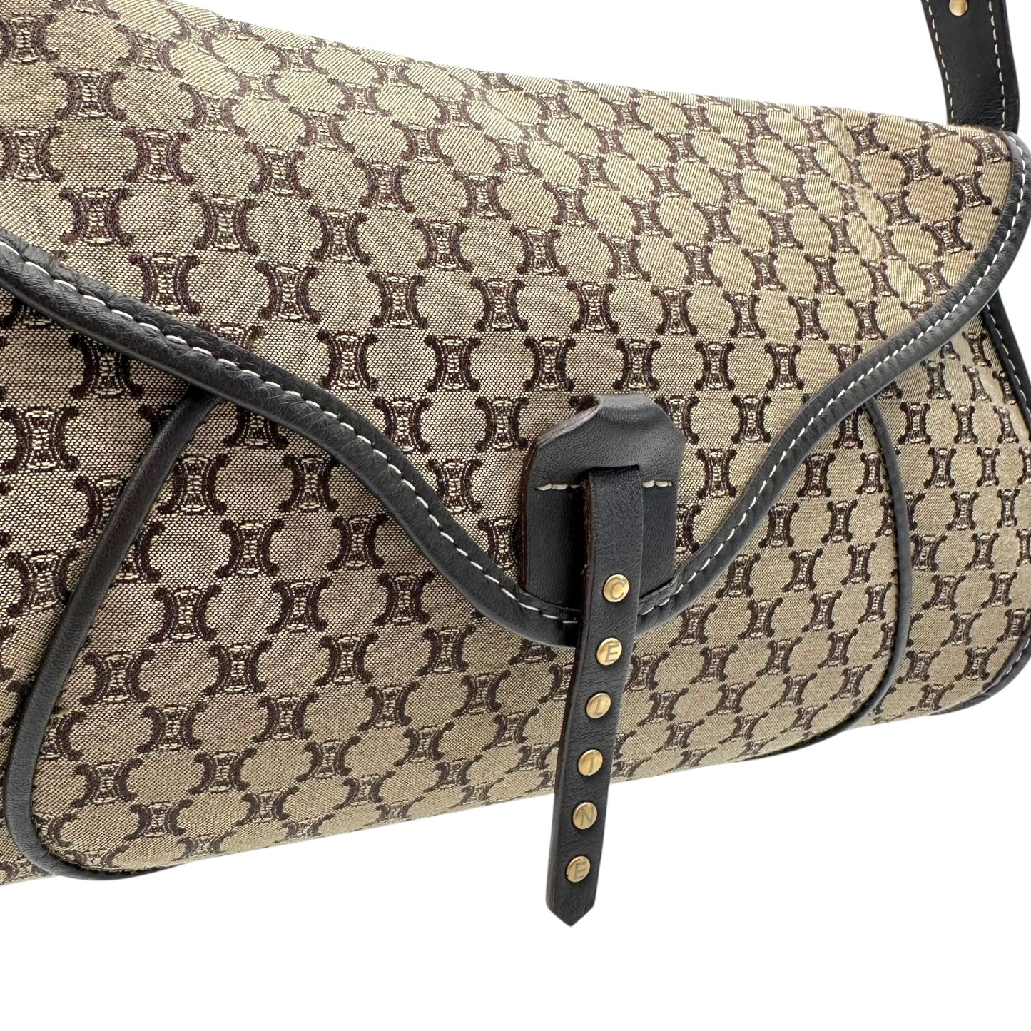 Celine Tan Small Triomphe Monogram Poulbot Bag - Outfit Repeater