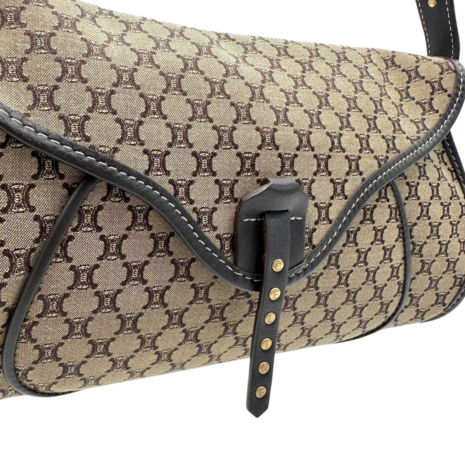 Celine Tan Small Triomphe Monogram Poulbot Bag - Outfit Repeater