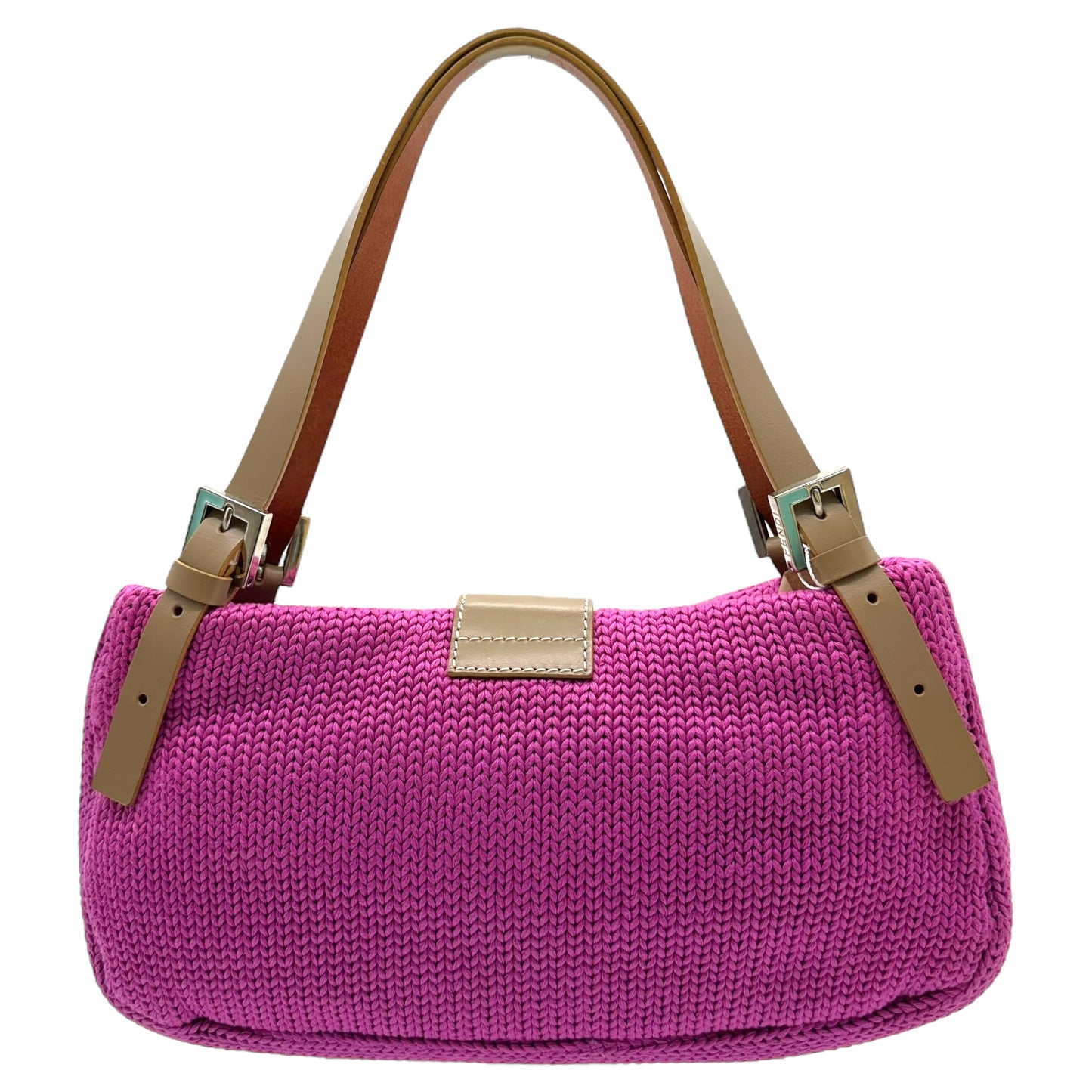 Fendi Pink Knit Baguette Shoulder Bag - Outfit Repeater