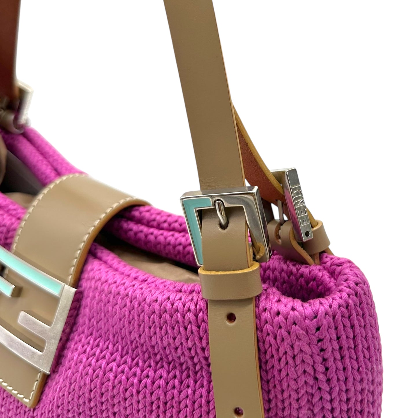 Fendi Pink Knit Baguette Shoulder Bag - Outfit Repeater