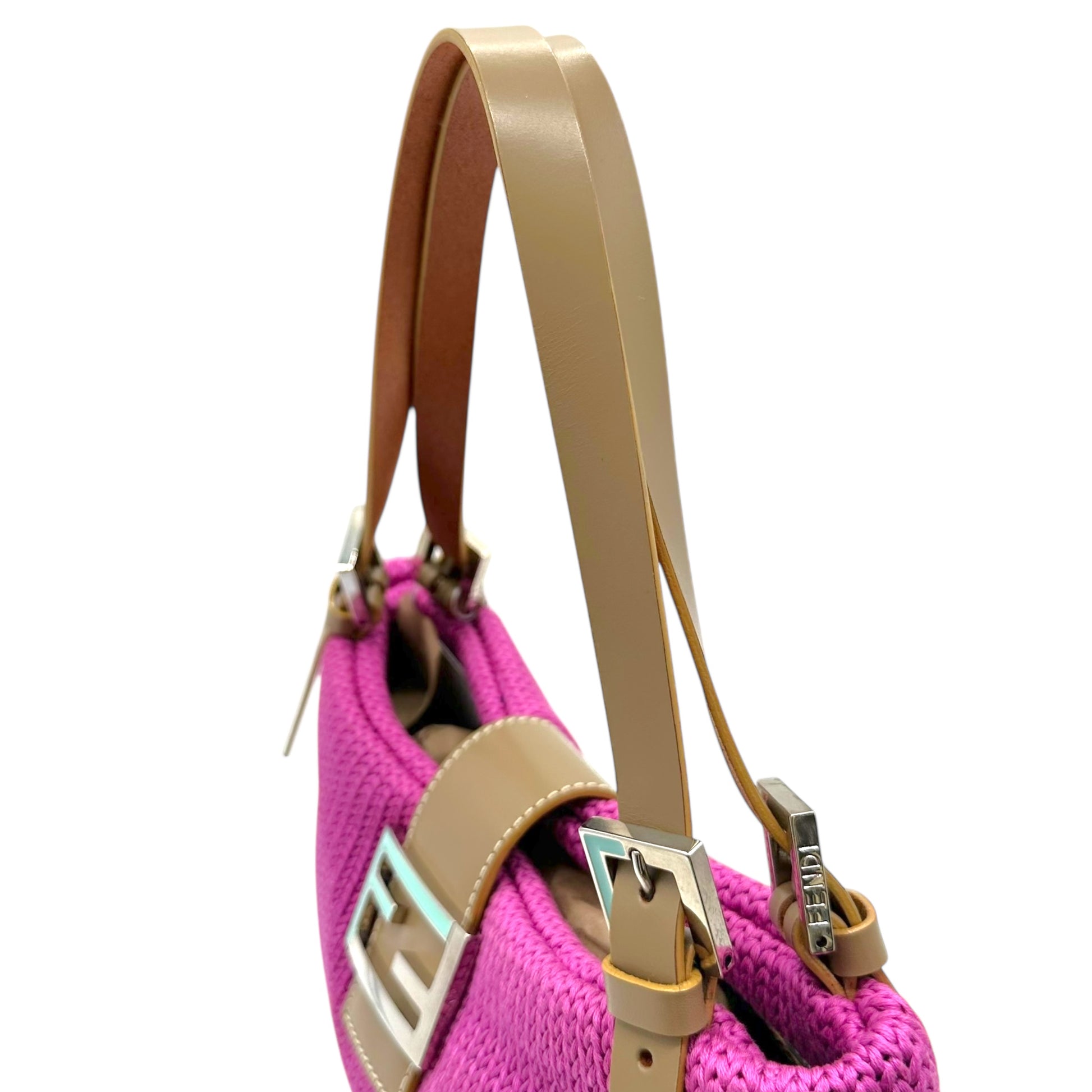 Fendi Pink Knit Baguette Shoulder Bag - Outfit Repeater