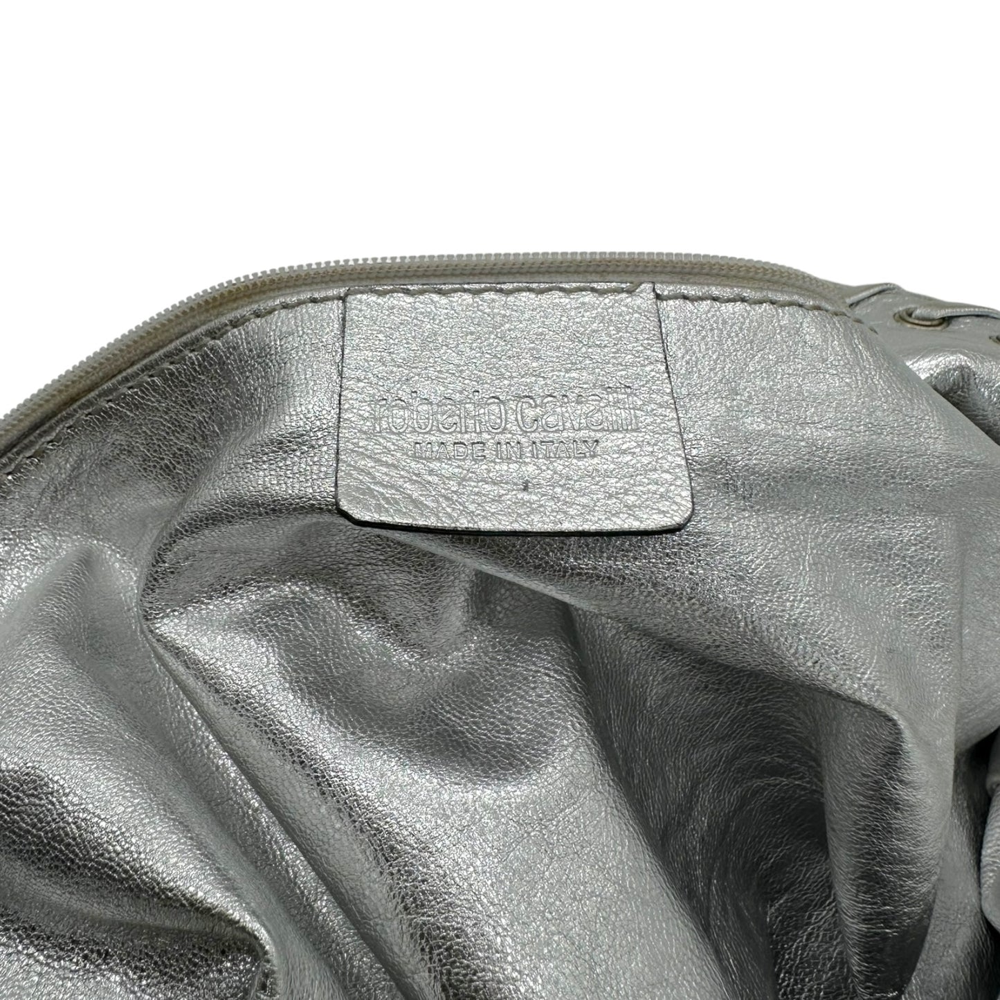 Roberto Cavalli Silver Snakeskin Hobo Shoulder Bag - Outfit Repeater