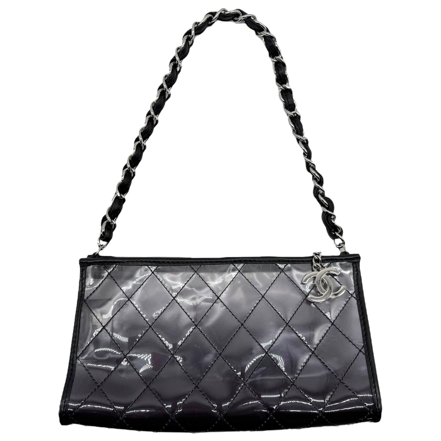 Chanel Clear-Black Gradient Vinyl Pochette Bag 2006-08 - Outfit Repeater