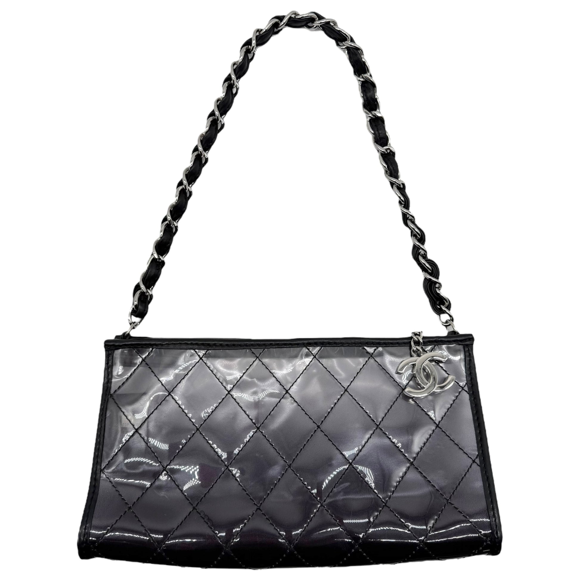 Chanel Clear-Black Gradient Vinyl Pochette Bag 2006-08 - Outfit Repeater