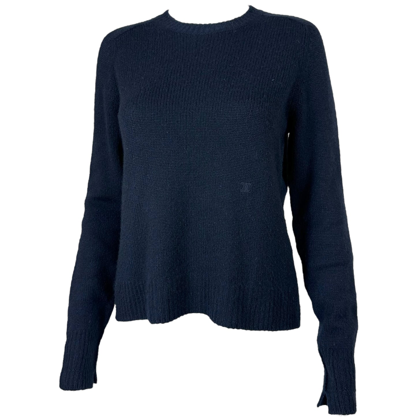 Celine by Phoebe Philo Navy Cashmere Logo Sweater - Outfit Repeater