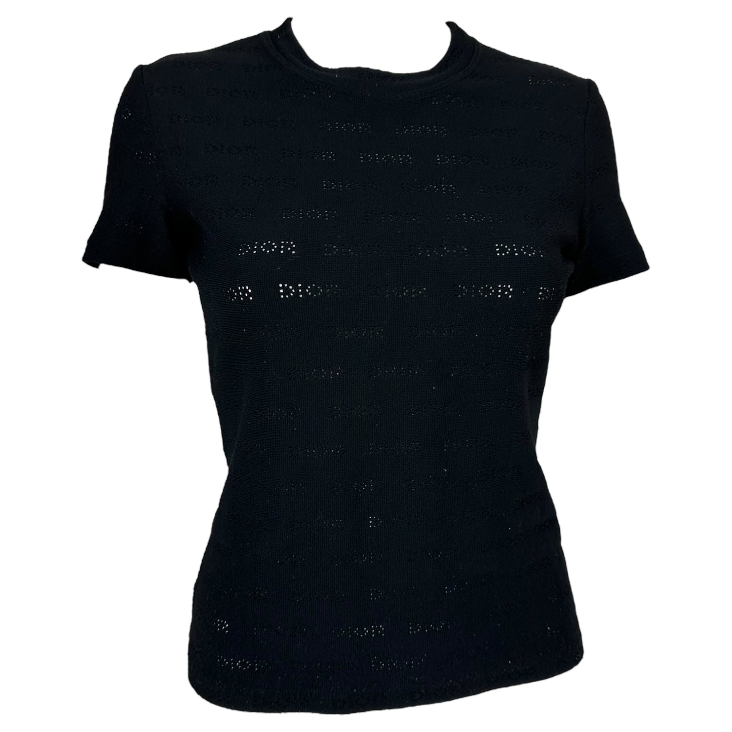 Christian Dior S/S 2002 Black Logo Cut-Out T-Shirt