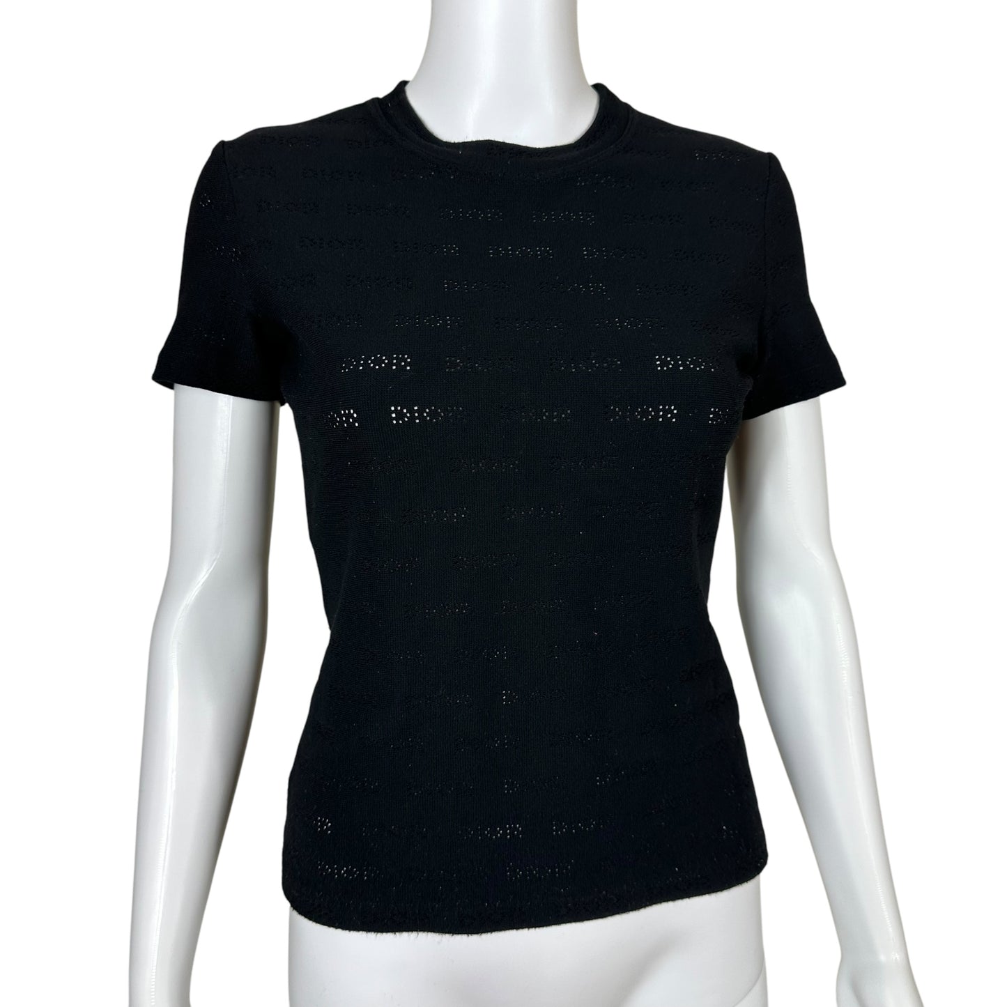 Christian Dior S/S 2002 Black Logo Cut-Out T-Shirt