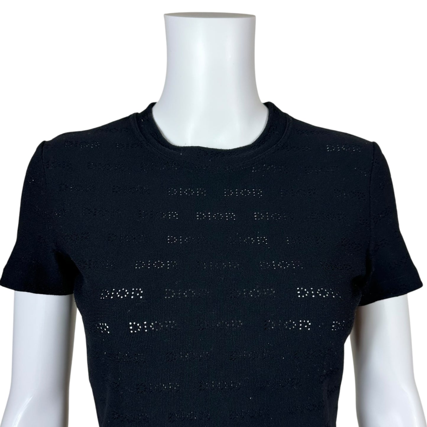 Christian Dior S/S 2002 Black Logo Cut-Out T-Shirt