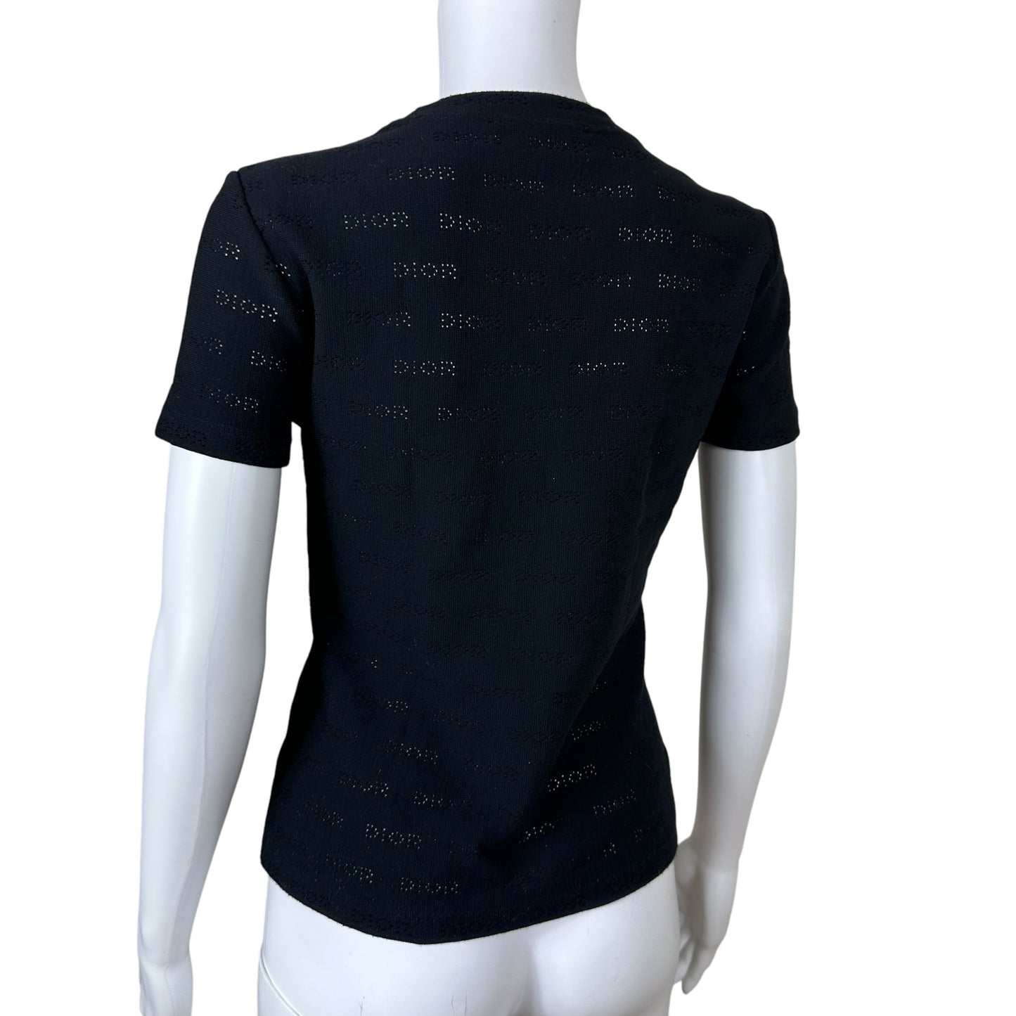 Christian Dior S/S 2002 Black Logo Cut-Out T-Shirt