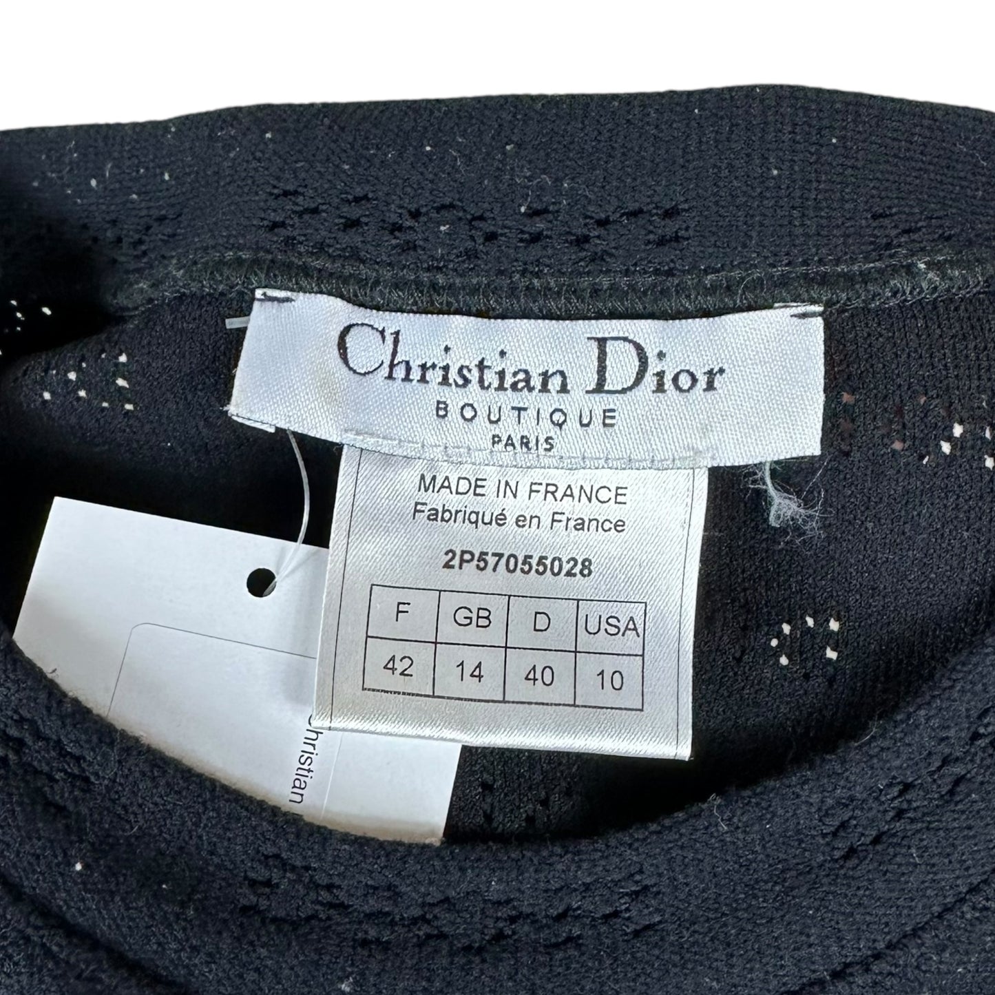 Christian Dior S/S 2002 Black Logo Cut-Out T-Shirt