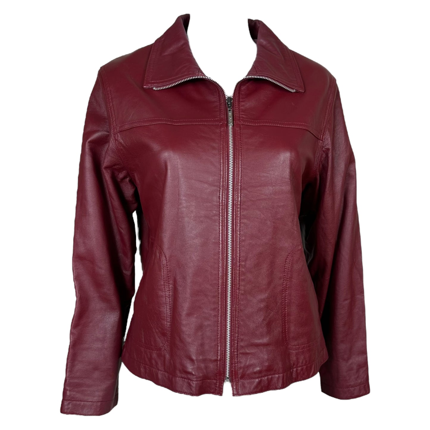 Balmain Burgundy Leather Jacket - Outfit Repeater