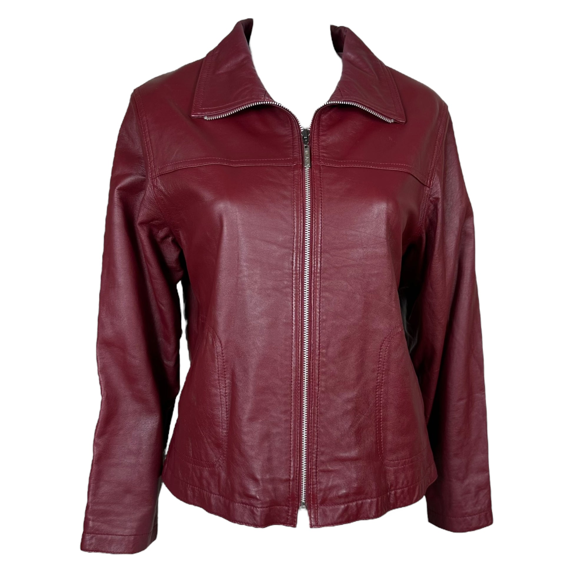 Balmain Burgundy Leather Jacket - Outfit Repeater