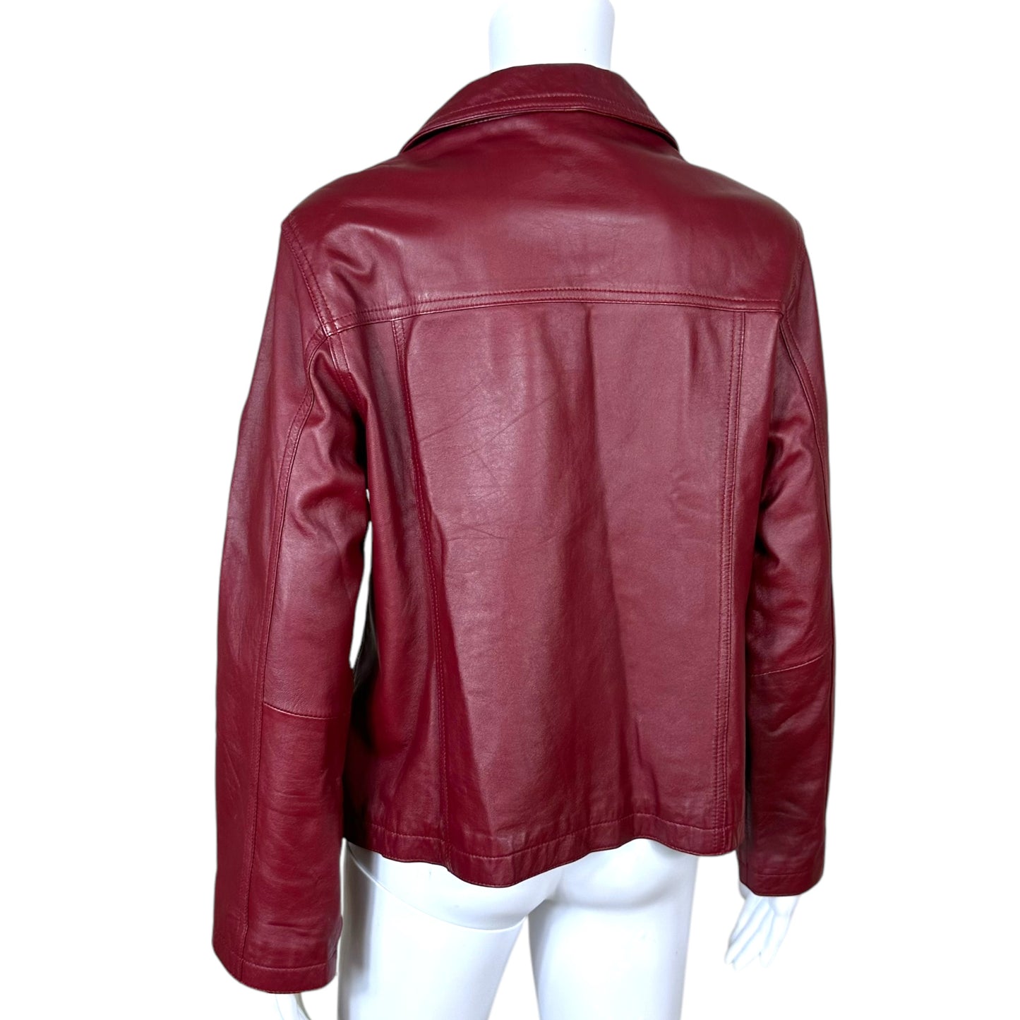 Balmain Burgundy Leather Jacket - Outfit Repeater